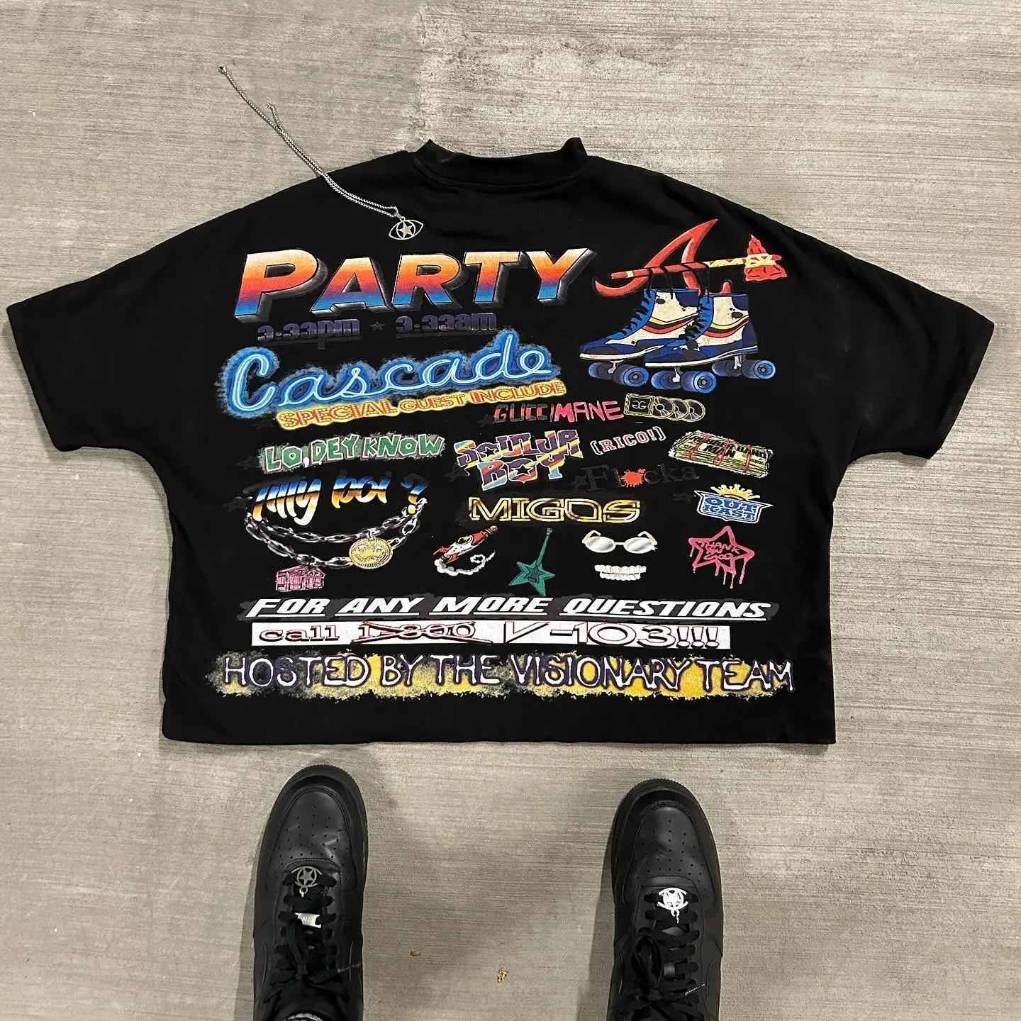 2024 New Spring and Autumn Fashion Cartoon Printed Oversized T-Shirt Women's Y2K Street Hip-Hop Harajuku Loose Short-Sleeved Top Street King Limited