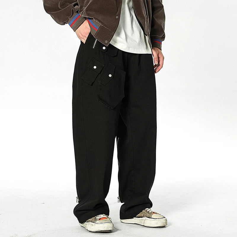 men streetwear fashion loose casual wide leg techwear cargo pants track trousers women harem trousers joggers sweatpants unique joggers style 926