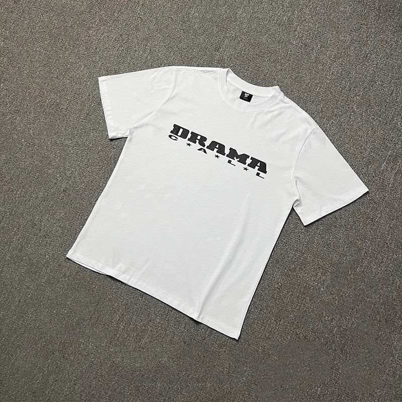 2024ss Drama Call T-shirt Men Women 1:1 High Quality Stars Letter Print Fashion Street Lovers Casual Tops Tee Street King Limited