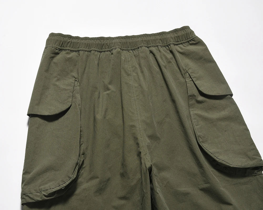 y2k high street multi pockets pleated drawstring cargo pants for men straight pantalones hombre baggy trousers oversized unique cargo style 775