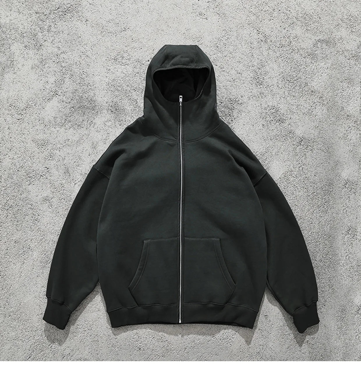 Streetwear Solid Color Ninja Zipper Hoodies Men's Fleece Turtleneck Cardigan Outdoor Oversized Hoody Plus Velvet Charge Coat Street King Limited