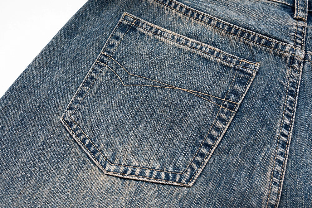 Y2k High Street Washed Blue Baggy Jeans for Men Straight Ropa Hombre Wide Leg Casual Denim Trousers Oversize Loose Cargo Pants Street King Limited
