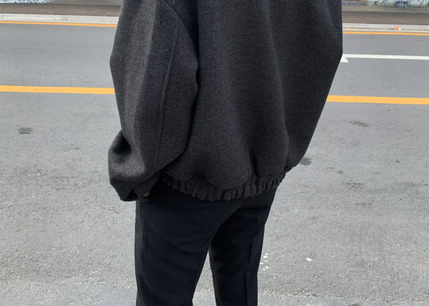 2024 loose casual mens solid color jacket fashion daily commuting windproof short woolen coat thickened warm unique shorts style 297