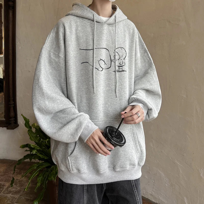 Animecore Statement Graphic Hoodie Layering Essential
