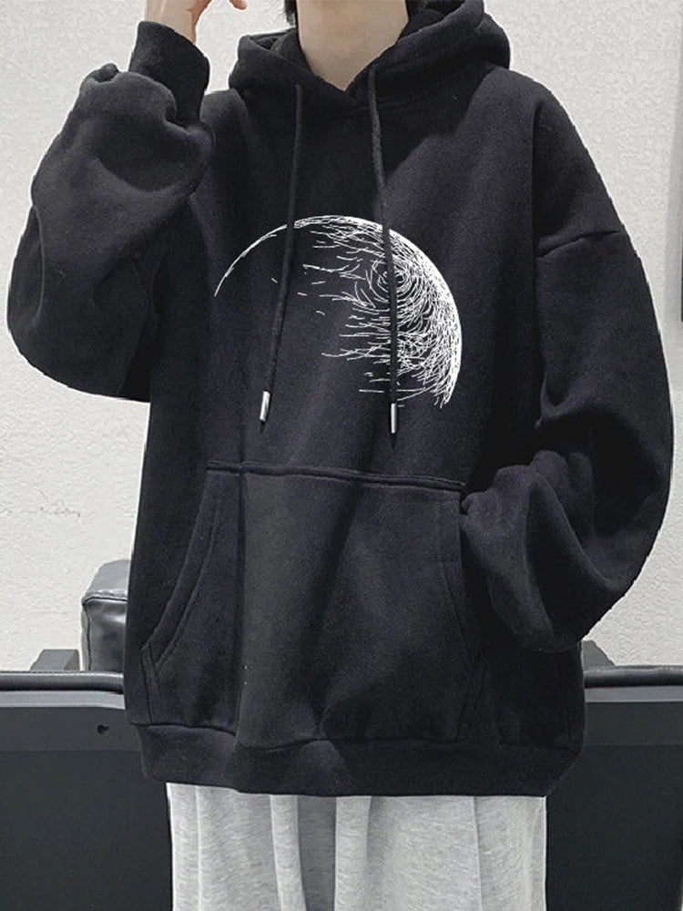 Goth Fashion Graphic Printed Hoodies Men's Autumn Hip Hop Fashion Oversized Hooded Sweatshirts New Y2K Streetwear Clothes Street King Limited