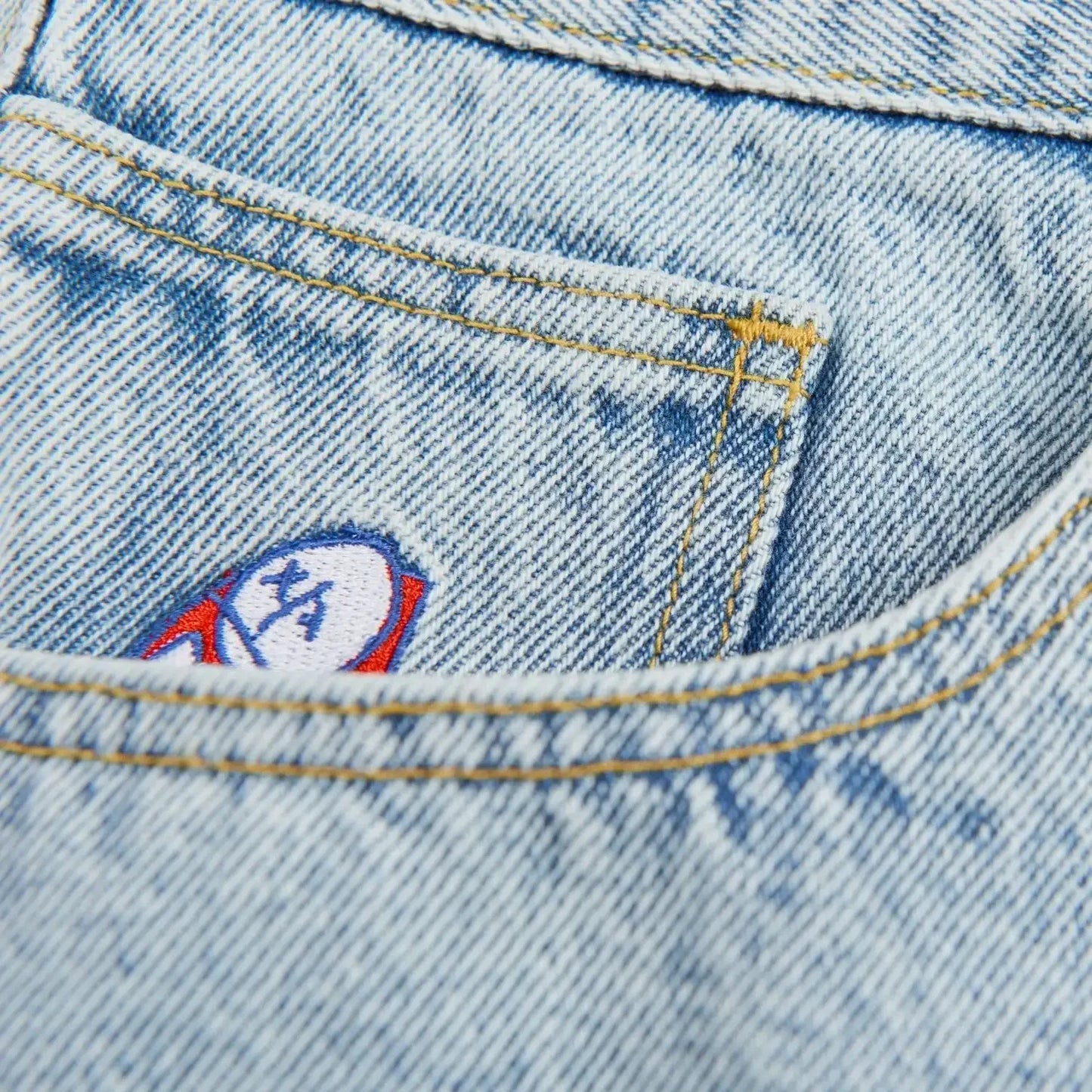 hip hop polar big boy jeans streetwear cartoon embroidery y2k pants vintage blue baggy jeans mens womens high waist wide trouser unique jeans style 4128