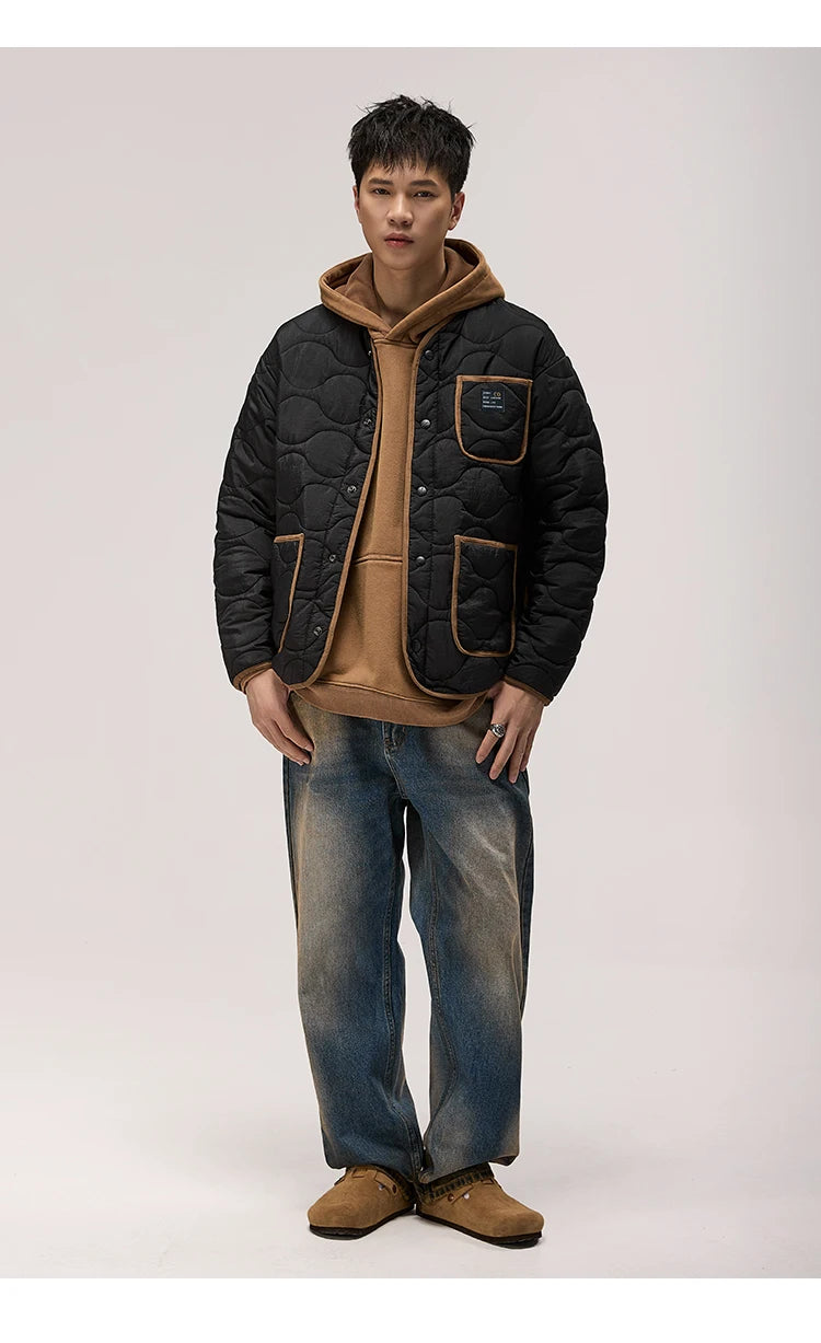 autumn winter quilted jacket men thick plaid blazer jacket commuter man business streetwear fashion suit coat outerwear unique default style 1400