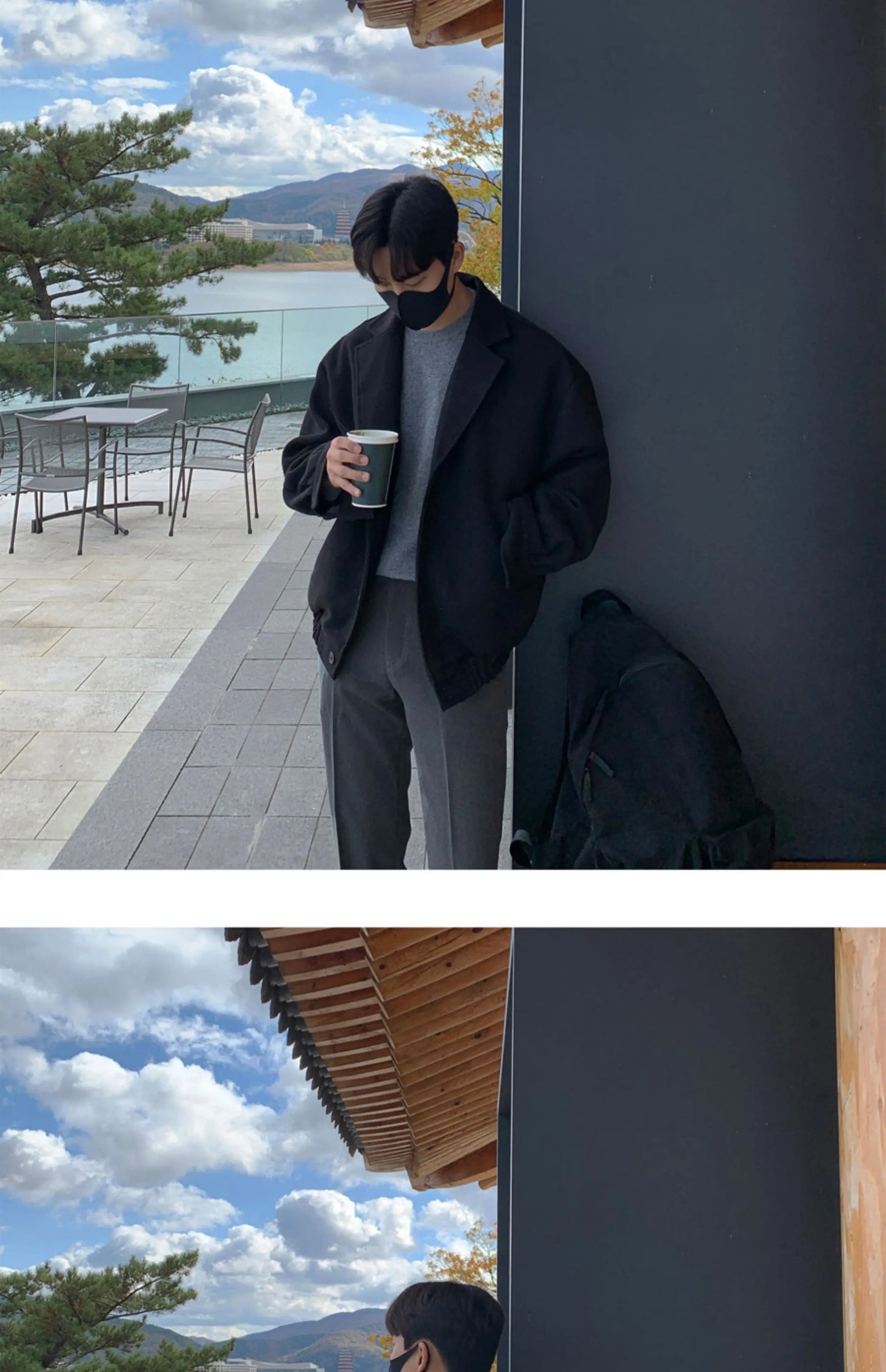 2024 loose casual mens solid color jacket fashion daily commuting windproof short woolen coat thickened warm unique shorts style 317