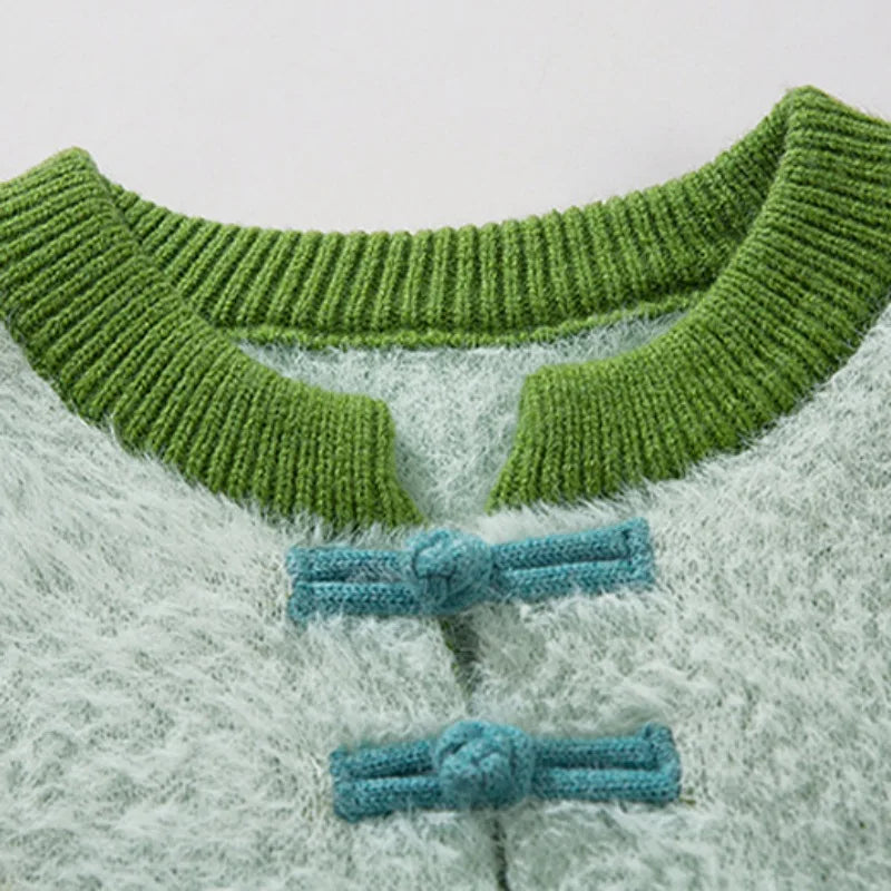 Hip Hop Knitted Sweater Unisex New Year Chinese Tie Dragon Pattern Pullover Streetwear Casual Loose Sweater Warm Jumper Knitwear Street King Limited