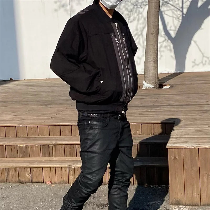 undermycar 2023 deconstructed multi zipper autumn winter flight jacket unique default style 3818
