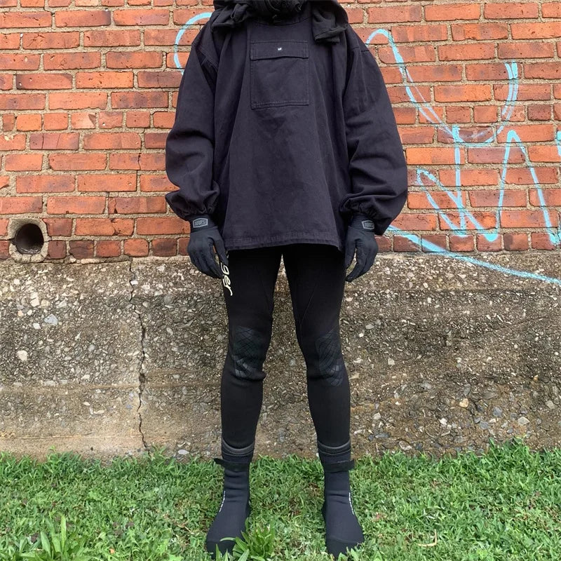 Autumn And Winter KANYE High Street YZY Pure Cotton Loose Men's And Women's Large Charge Shirts Street King Limited