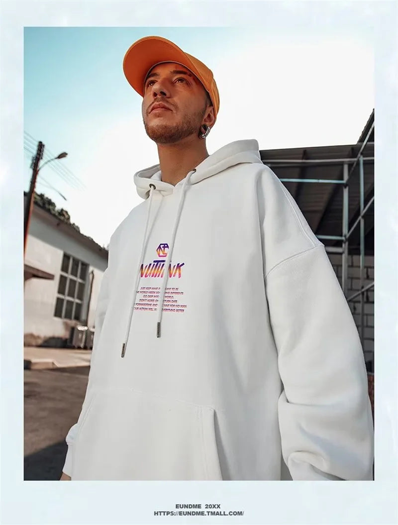 High Street Graffiti Graphic Hoodie Mens Loose Fleece Hoodies Harajuku Hip Hop Oversize Casual Hooded Sweatshirts Y2K Clothes Street King Limited