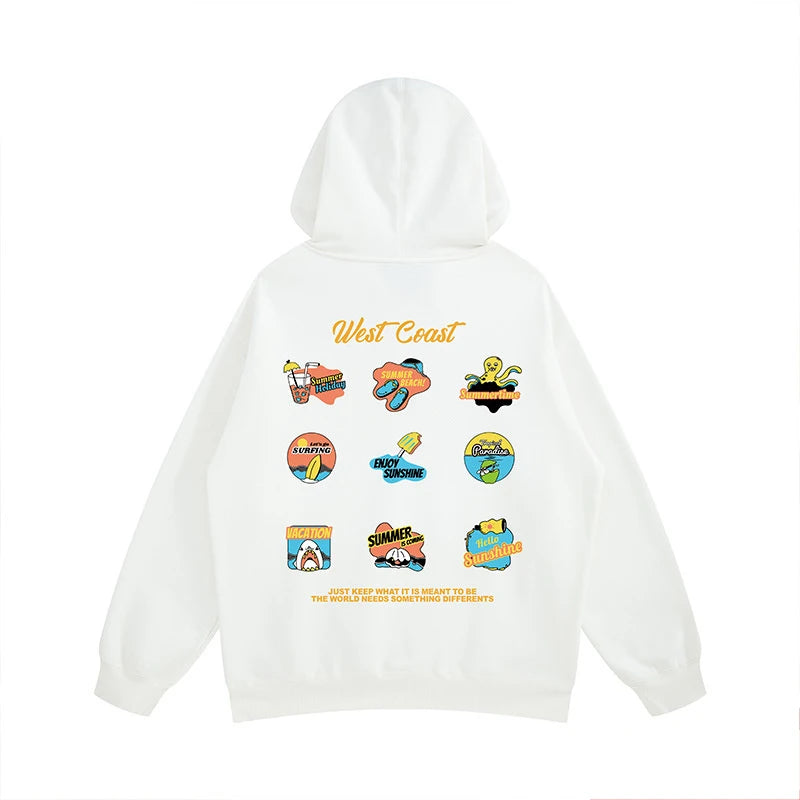 West Coast Graffiti Graphic Hoodie Sweatshirts Men Autumn Pullovers Hoodies Casual Male Y2K Streetwear Top Hip Hop Tracksuit Street King Limited