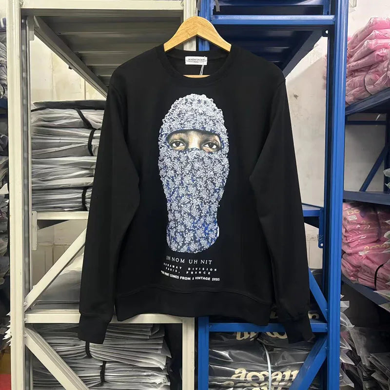 Black Rice White IH NOM UH NIT Hoodies Gold Necklace Masked Men Printing Men Woman Good Quality Casual Sweatshirts Street King Limited