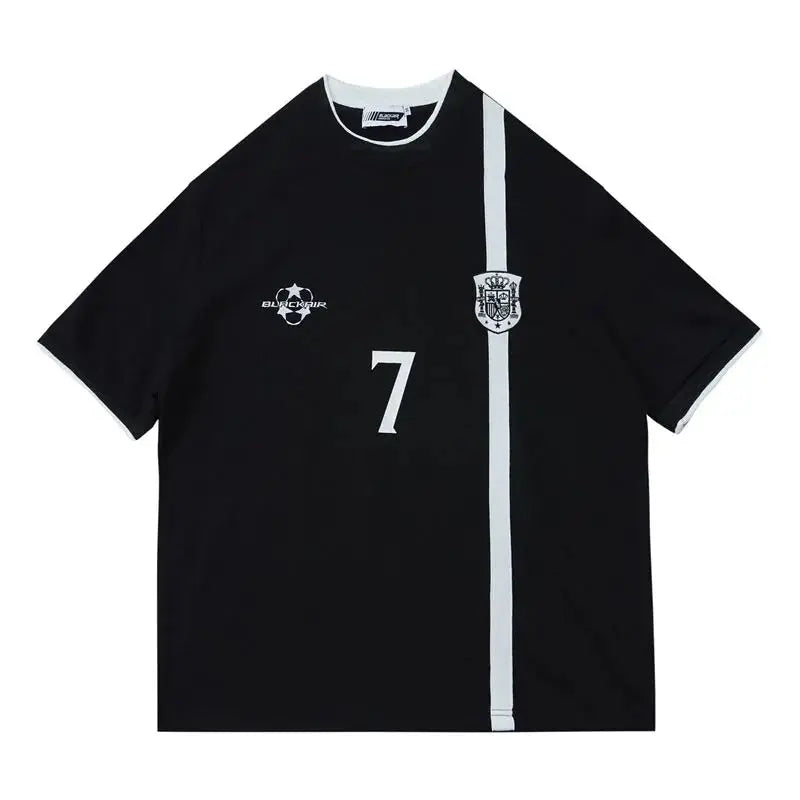 Summer American retro high street niche tops trendy brand ins fashion design oversize couple short-sleeved T-shirt y2k tops emo Street King Limited