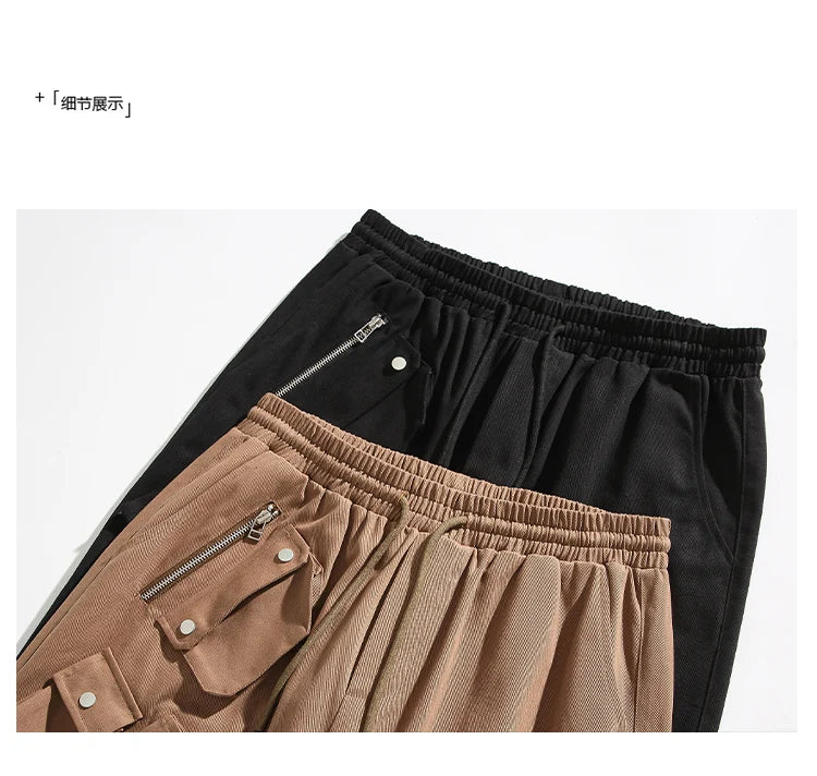 men streetwear fashion loose casual wide leg techwear cargo pants track trousers women harem trousers joggers sweatpants unique joggers style 939