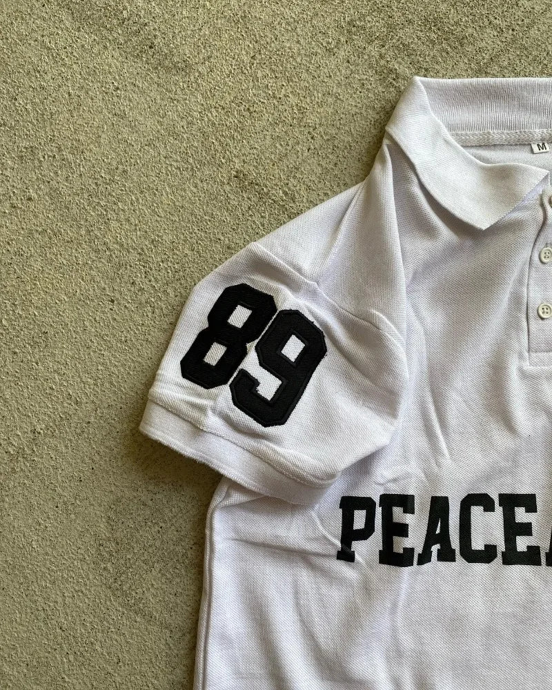 new American vintage street POLO shirt Embroidery T-shirt Women Y2k Harajuku fashion loose short sleeve couple vintage shirt Street King Limited