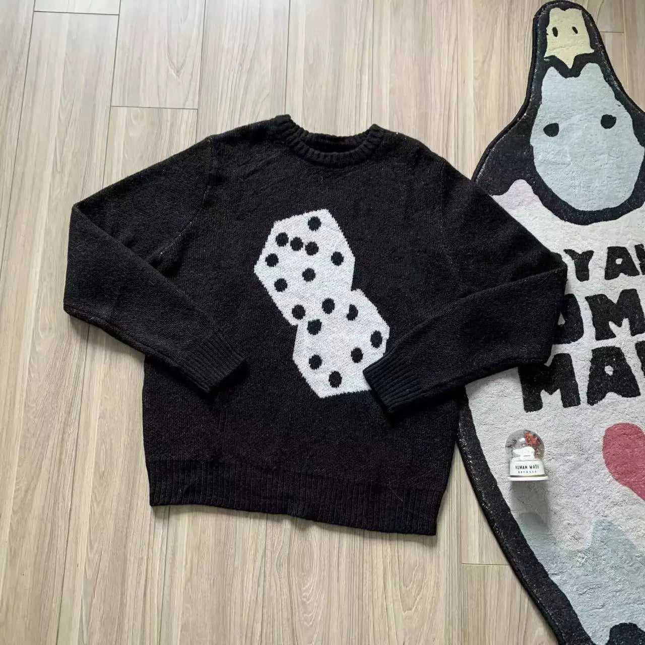 New 2022 Men Luxury Billiards Black Eight gentleman Classic Mohair dice Knit Casual Sweaters pullover Asian Size High Drake #20 Street King Limited