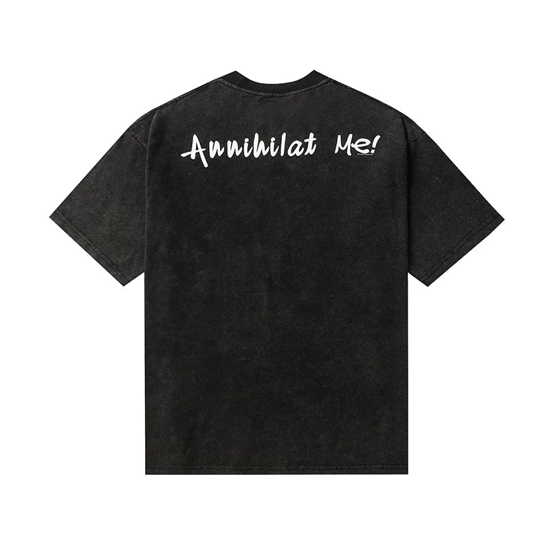 Saint T-shirt Summer Men Woman High Quality Street Hip Hop Chaopai Lovers Loose Casual O-Neck Wash Top Tees Street King Limited