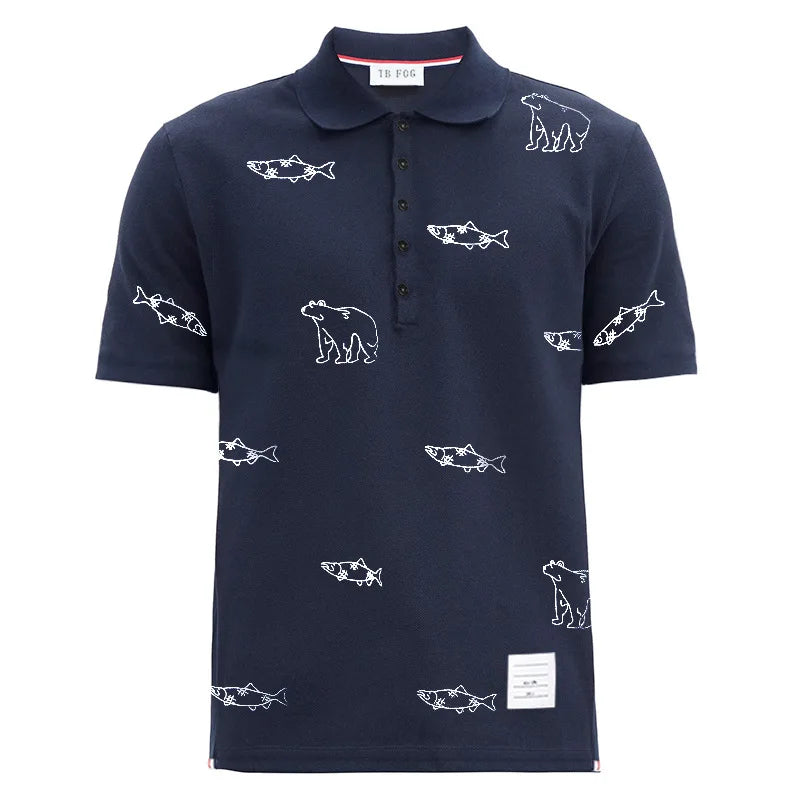 Streetwear New Men Luxury Embroidered Bears Striped Poodle Dog Fashion Polo Shir New 2023 Men Luxury Embroidered Bears Striped Poodle Dog Fashion Polo Shirts Shirt Hip Hop Skateboard Cotton Polos Top Tee 245 Fashion Sweater Jacket With Graphic Design For Men