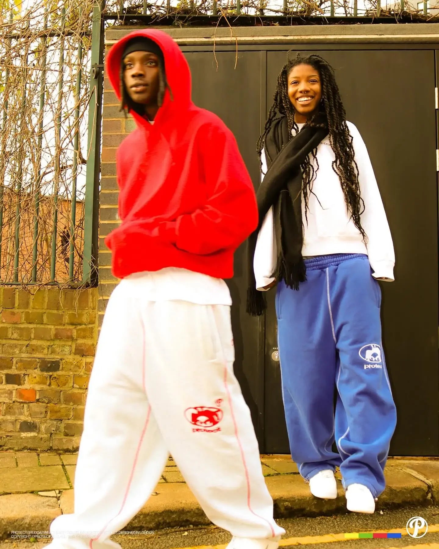 American fashion PROTECT Gothic letter embroidered sweatpants men's 2024Y2K retro high waist jogging loose drawstring overalls Street King Limited