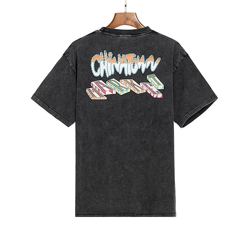 Rainbowtouches 2022 New Brand Men's T-Shirt Unisex High Street Vintage Graffiti Loose Casual Dark Shirts Street Fashion Hip Hop Street King Limited