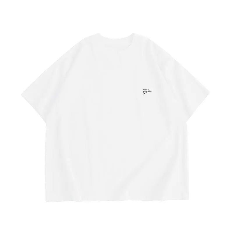 Summer Korean style loose simple short sleeved T shirt men casual y2k street solid color Harajuku round neck half sleeved top Street King Limited