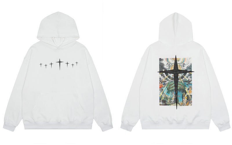 "Black Cross" Unisex Men Women Streetwear Graphic Hoodie Daulet Apparel