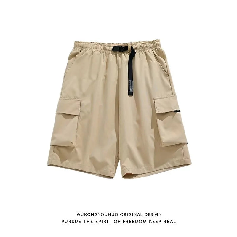 summer mens breathable cargo shorts 2025 multi pockets shorts homme loose gym short pants casual outdoor beach short overalls unique cargo style 3161