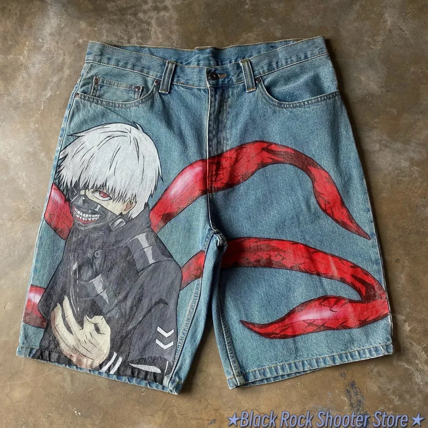 popular casual rem print sweatpants fashion y2k baggy jeans wide leg denim shorts pants harajuku streetwear trouser men clothing casual joggers