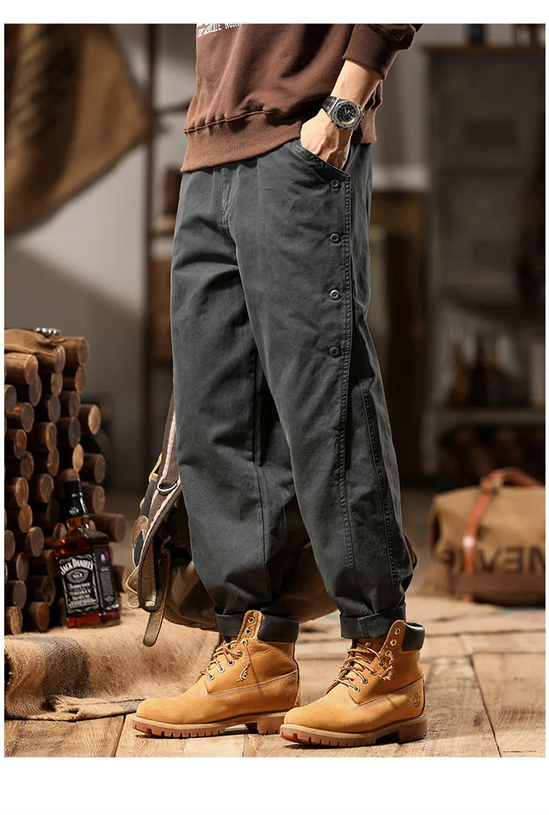 new breasted cargo tracksuit pants for men autumn y2k vintage harem tactical sweatpants casual outdoor baggy joggers trousers unique joggers style 60