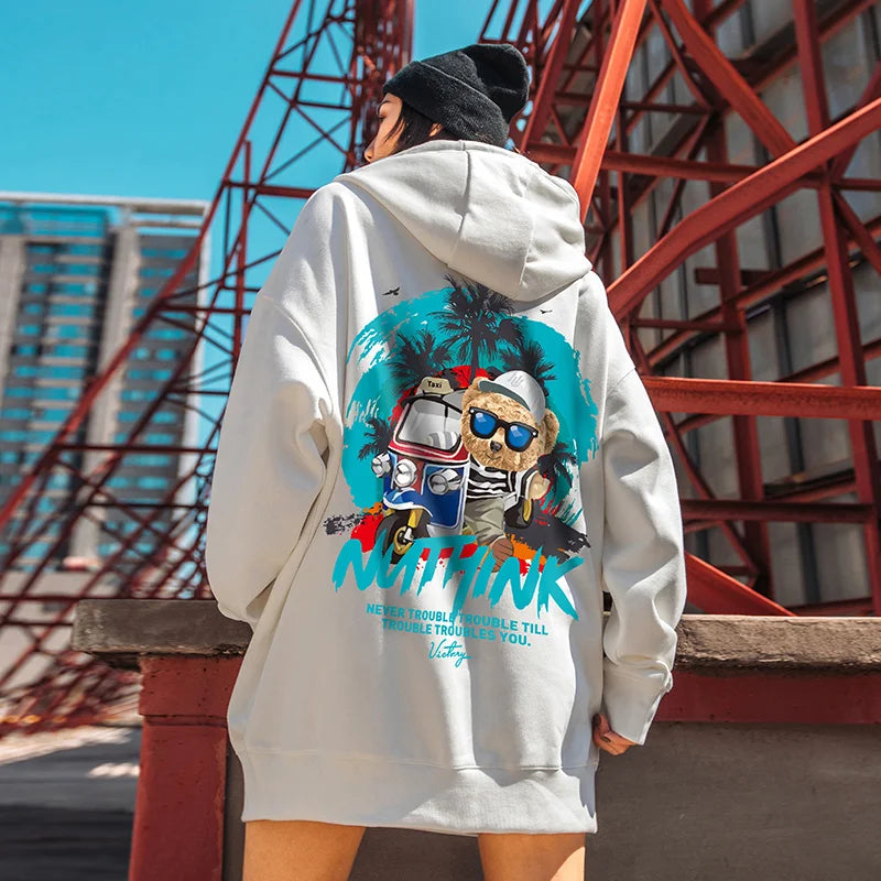 Funny Vacation Bear Graphic Printed Hoodies For Men Streetwear Hip Hop Clothing Fleece Hooded Sweatshirts Y2K Pullover Hoody Street King Limited