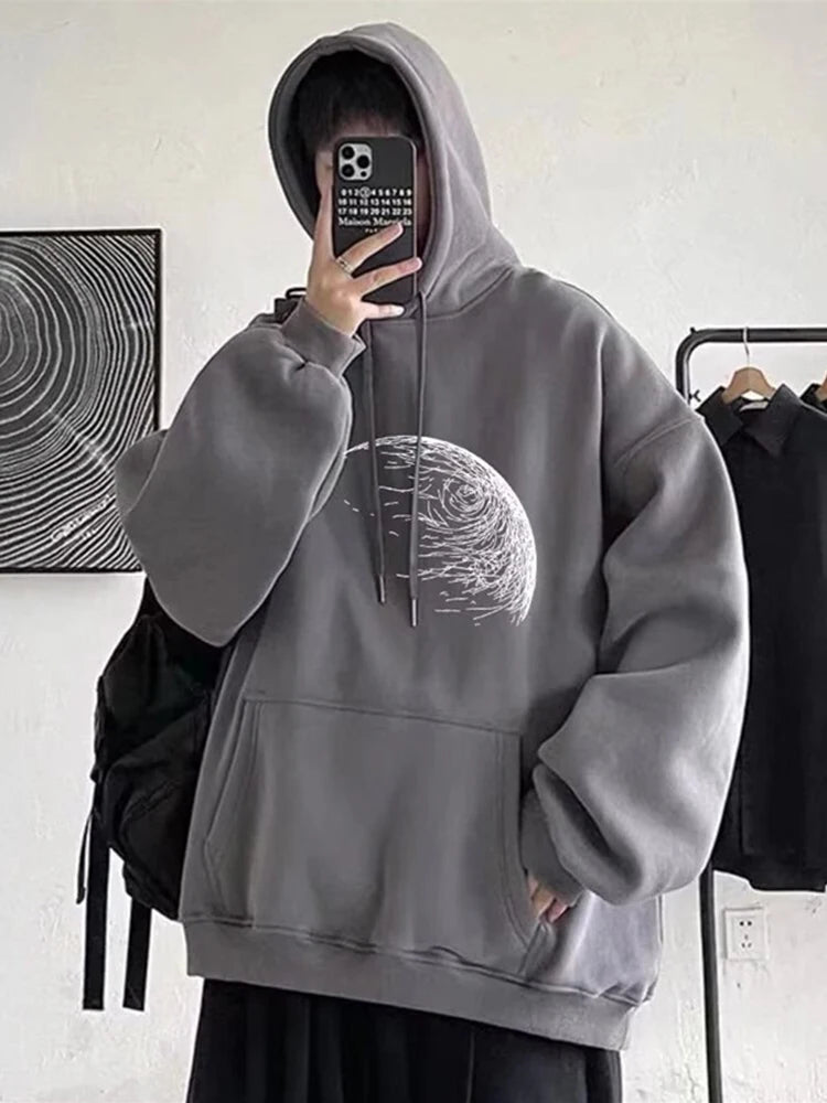 Goth Fashion Graphic Printed Hoodies Men's Autumn Hip Hop Fashion Oversized Hooded Sweatshirts New Y2K Streetwear Clothes Street King Limited