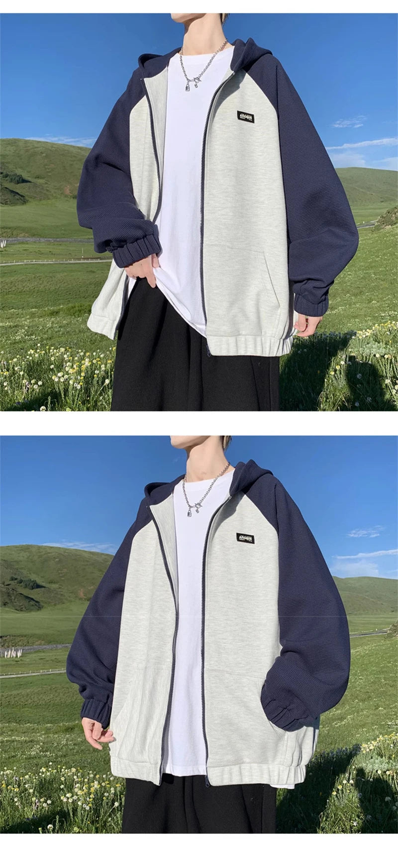 Oversized Flame Graphic Hoodie for Men