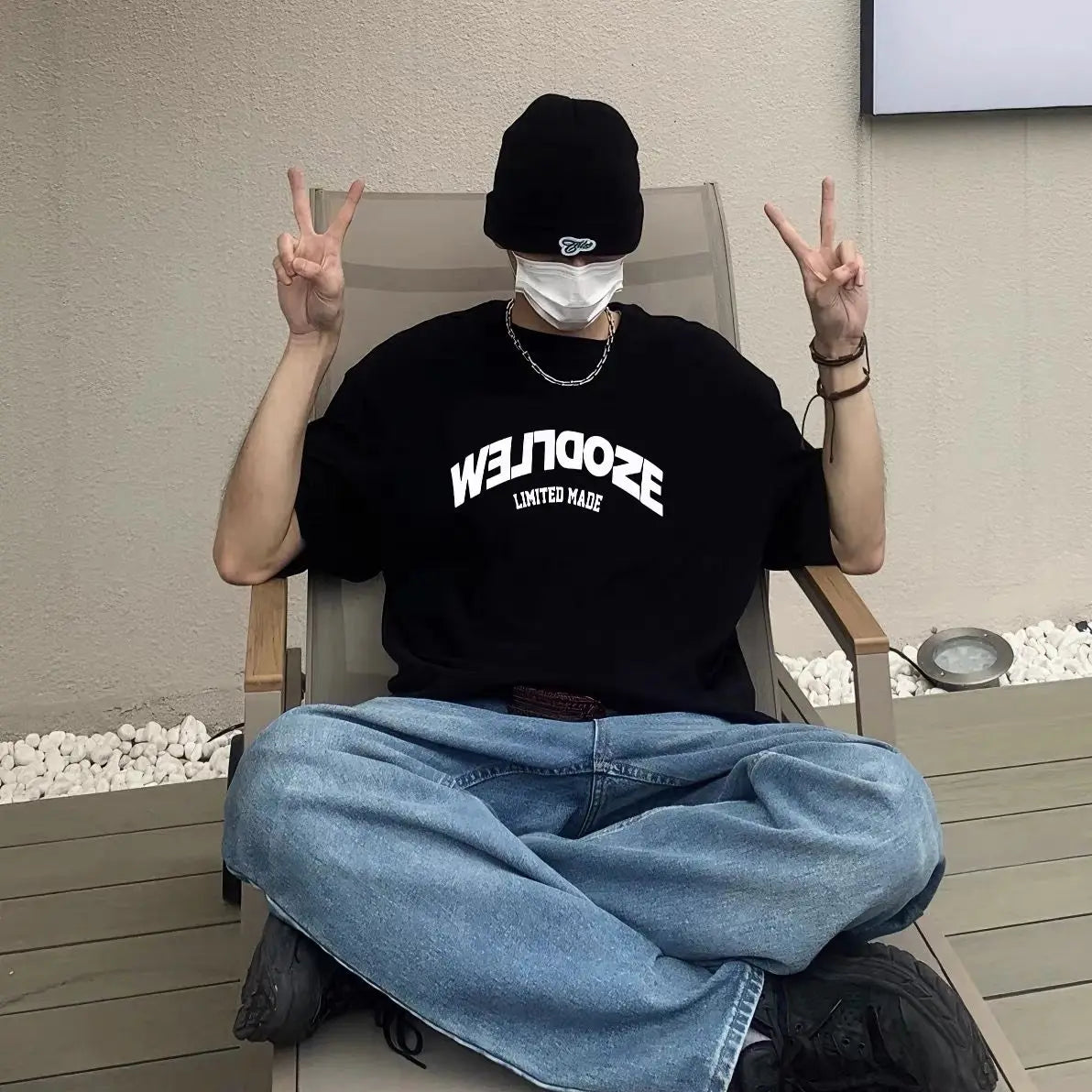 Summer Korean Letter Simple Printed Short-sleeved T-shirt Loose Ins Trend Men's Retro Street Hip-hop Half-sleeved Tops Street King Limited
