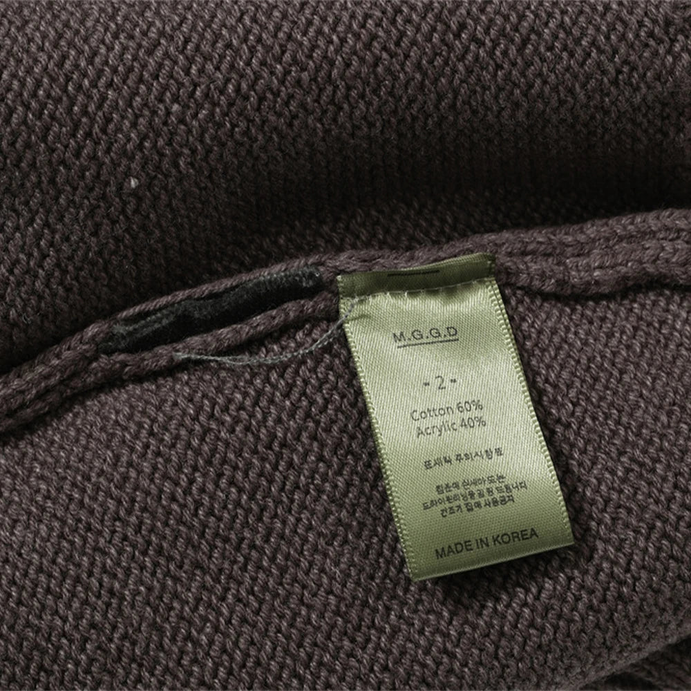 Undermycar 2023 New High Street Fashion Brand Worn Out Hole Large Loose Round Neck Sweater Brown Street King Limited