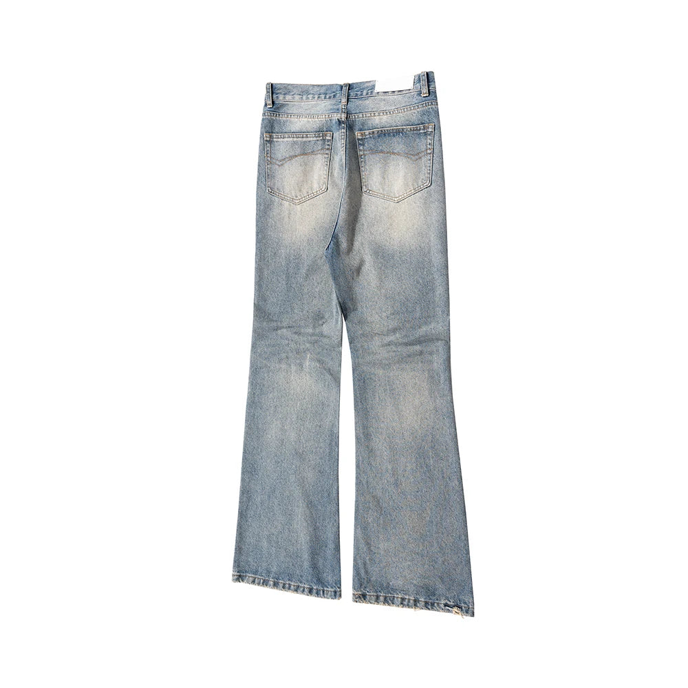 Streetwear Y2k Pantalones Hombre Washed Baggy Flare Jeans Unisex Straight Frayed Casual Denim Trousers Oversized Cargo Pants Street King Limited
