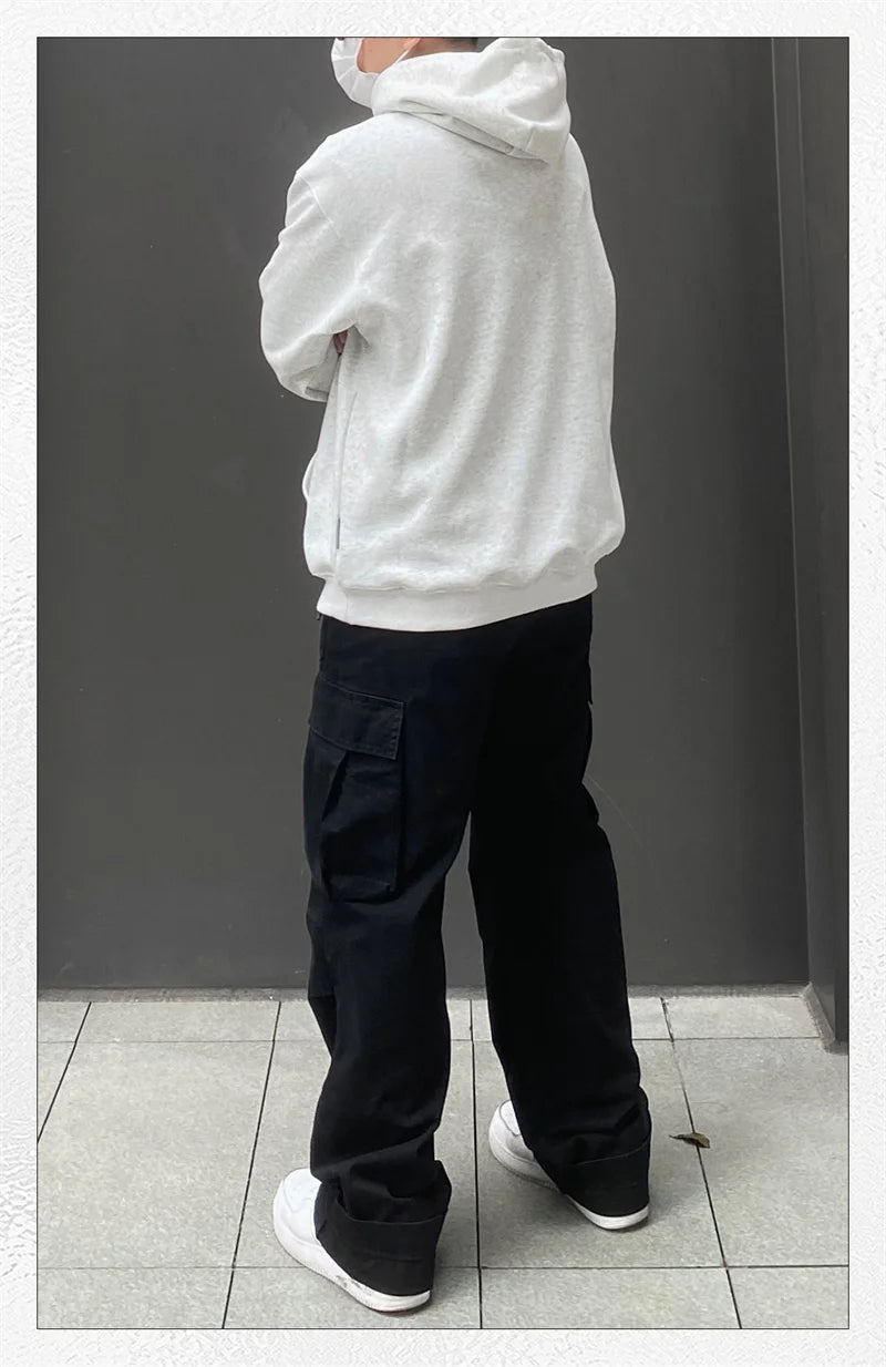 Oversized Flame Graphic Hoodie for Men