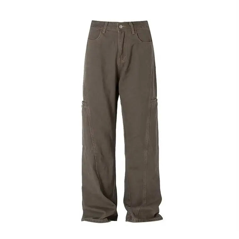 american high street retro men and women trendy straight work pants couple spring and autumn hip hop loose casual pants y2k urban fashion pants