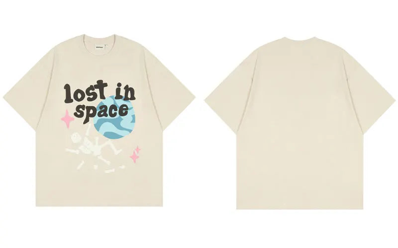 Punk Tshirt Streetwear Hip Hop Skull Skeleton Letter Planet Print Gothic Rock T-Shirts Harajuku Casual Cotton Short Sleeve Tops Street King Limited