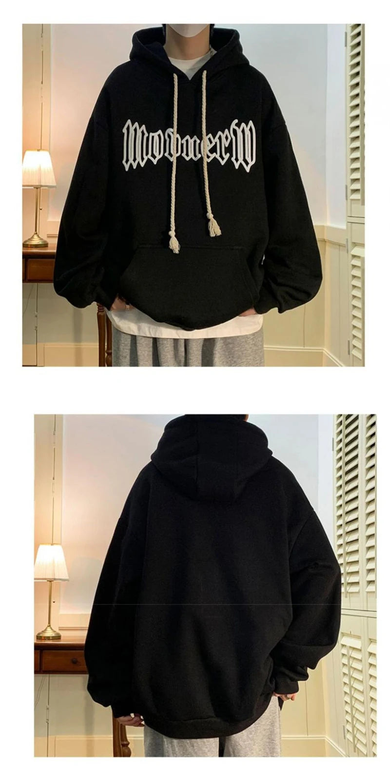 Autumn Vintage Gothic Letter Foam Printed Hooded Sweatshirts Hombre Casual Streetwear Hip Hop Hoodies Y2K Pullover Baggy Hoody Street King Limited