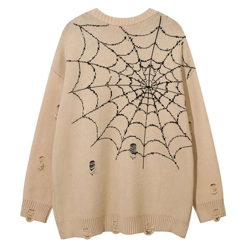 Hip Hop Knitted Sweater Mens Winter O-neck Harajuku Pattern Pullover Streetwear Casual Loose Pullover Sweaters Jumper Knitwear Street King Limited