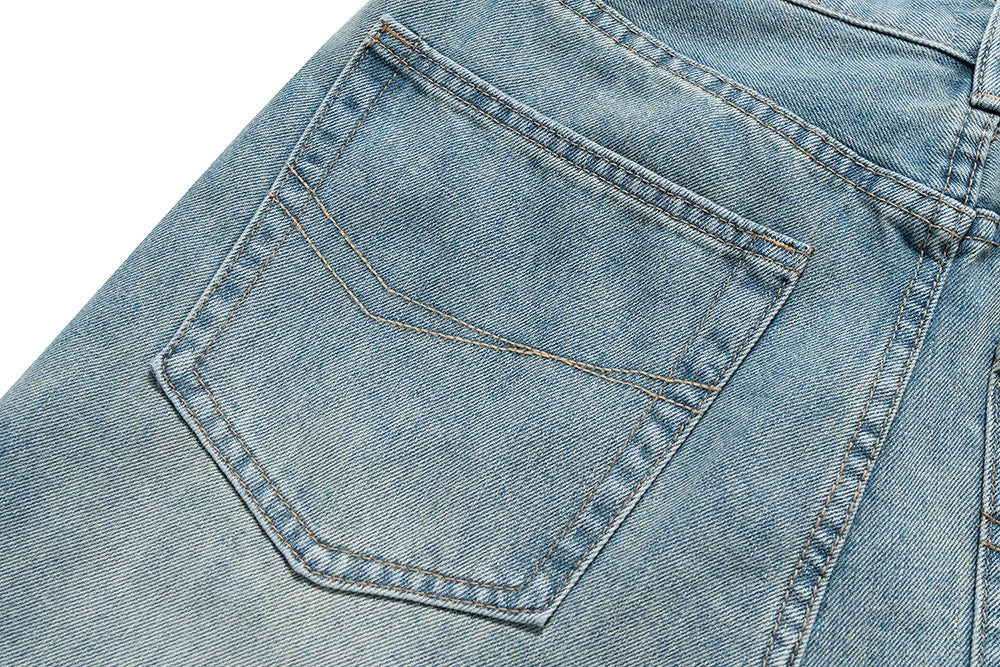 vintage washed blue solid boot cut for men and women straight baggy denim trousers ropa hombre loose casual flare jeans pants unique jeans style 2186