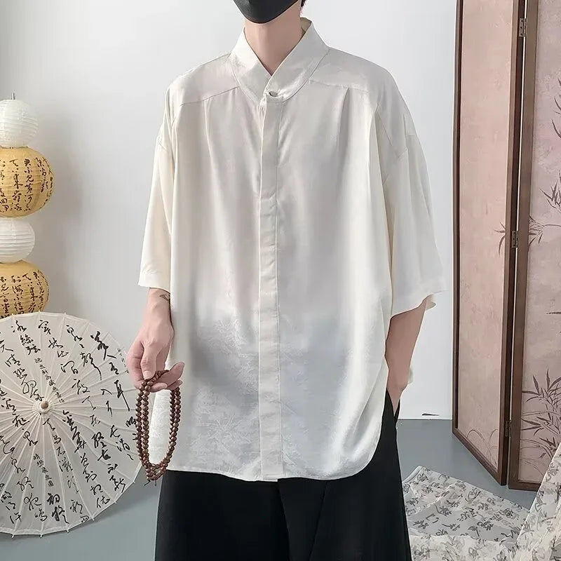 Streetwear New Chinese Style Hawaiian Flower Shirts For Men Short Sleeve T Shirts New Chinese Style Hawaiian Flower Shirts For Men Short Sleeve T Shirts 2024 Summer 3D Graphic Shirt Y2K Streetwear Mens Blouse Fashion Sweater Jacket With Graphic Design For Men