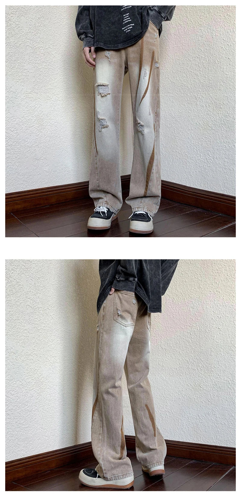summer high street ripped jeans mens hip hop vintage design punk denim trousers hombre harajuku fashion casual y2k baggy jean unique jeans style 3177