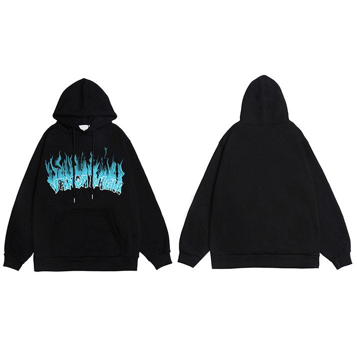 "Blue Smoke" Unisex Men Women Streetwear Graphic Hoodie Daulet Apparel