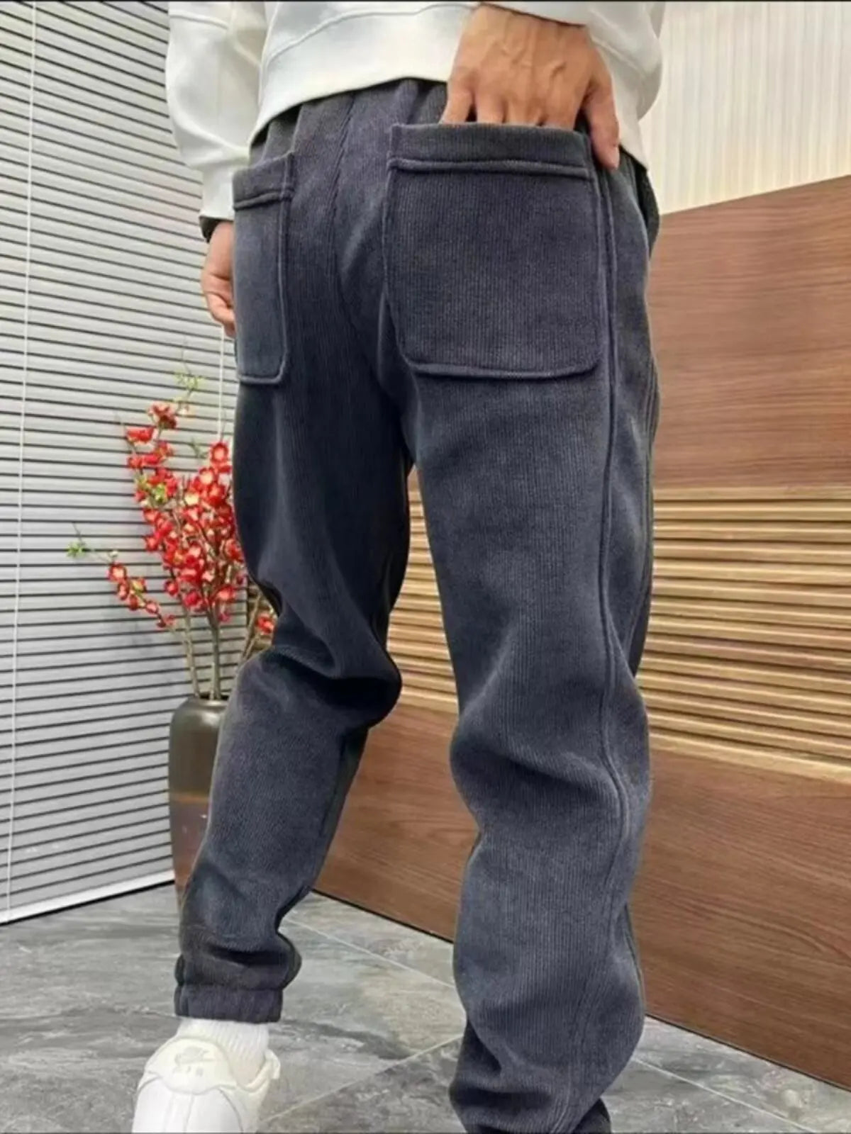 Trendy Loose-Fit Corduroy Harem Pants Fashionable Versatile Fleece-Lined Sports Ankle Pants Autumn/Winter Men's Casual Pants Street King Limited