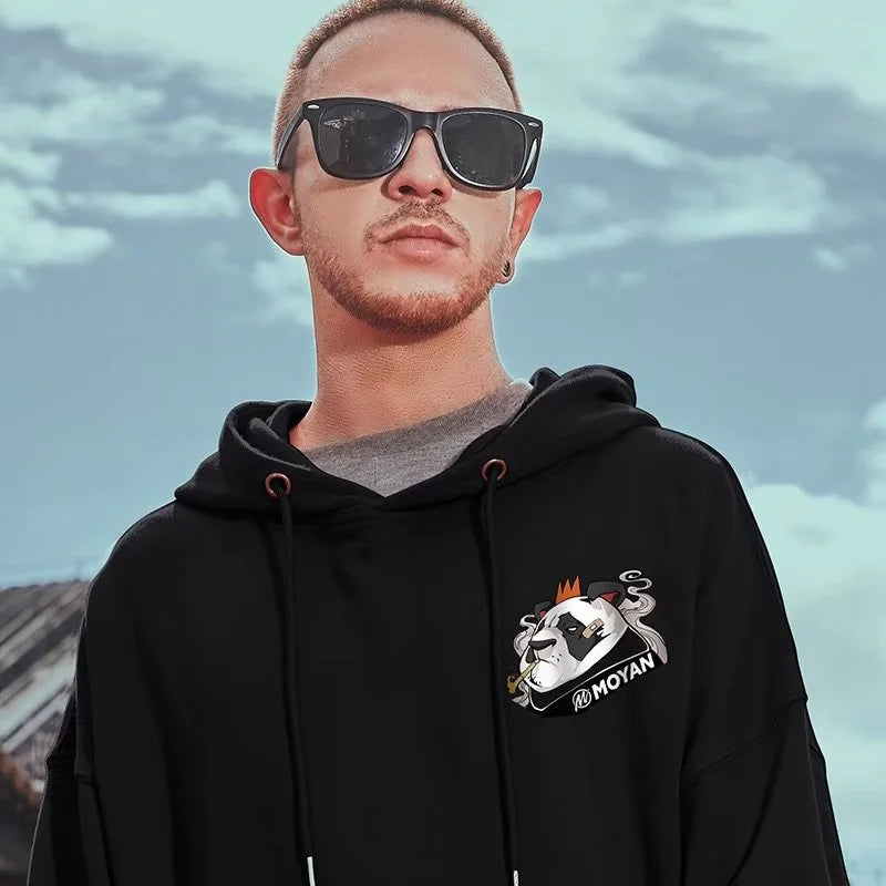 Wicked Panda Funny Graphic Print Men Pullover Hoodies 2025 Autumn Japanese Hip Hop Sweatshirts Casual Y2K Hoodie Streetwear Street King Limited