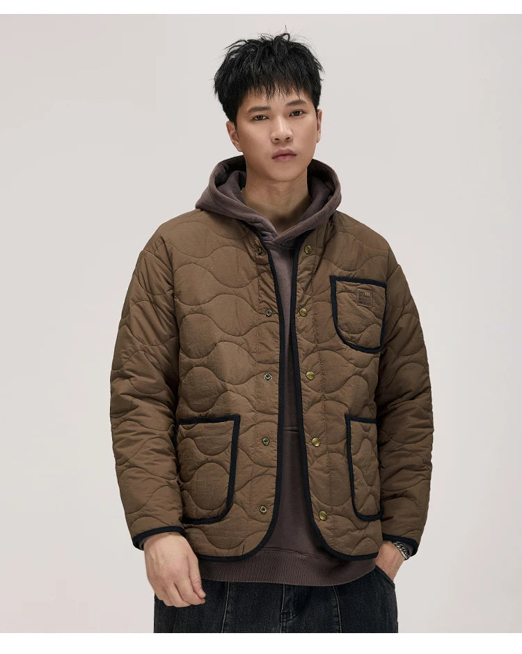 autumn winter quilted jacket men thick plaid blazer jacket commuter man business streetwear fashion suit coat outerwear unique default style 1391