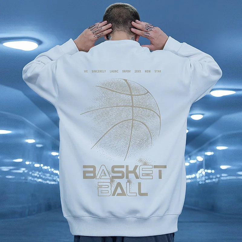 Funny Cartoon Basketball Graphic Pullovers Fleece Sweatshirts Hombre Letter Printed Crewneck Hoodie Y2K Streetwear Clothing Street King Limited